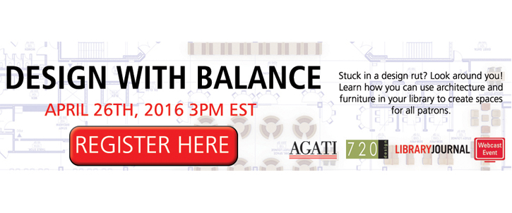 Library Journal Webinar Blog Header with Agati Furniture and 720Design