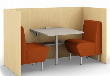 two person study carrel with privacy panels and access to power