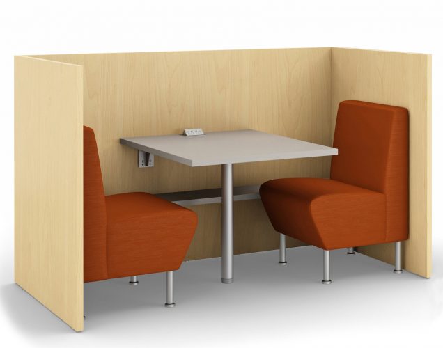 two person study carrel with privacy panels and access to power