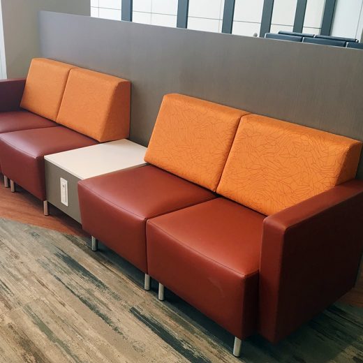 airport lounge chairs with airport charging tables