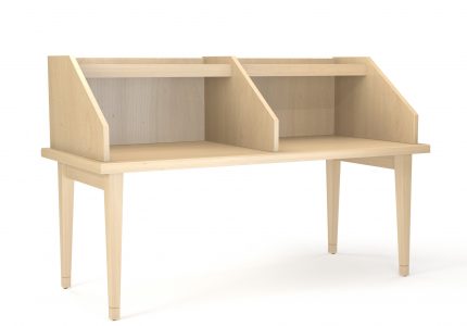 2 person wood table carrel for public libraries