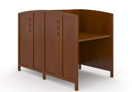 Double sided traditional wood study carrel for library