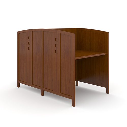 Double sided traditional wood study carrel for library