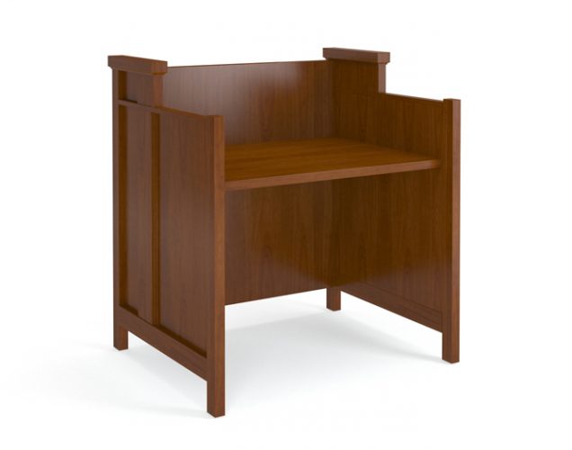 Traditional wood study carrel for libraries