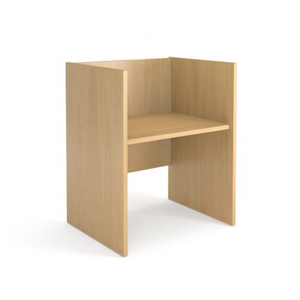 Primary study carrel with clear maple panels