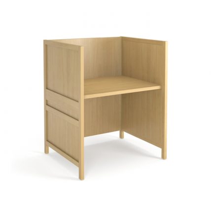 transitional style wood study carrel with clear maple finish for libraries