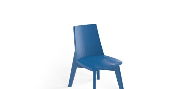 Children's blue stained chair for library