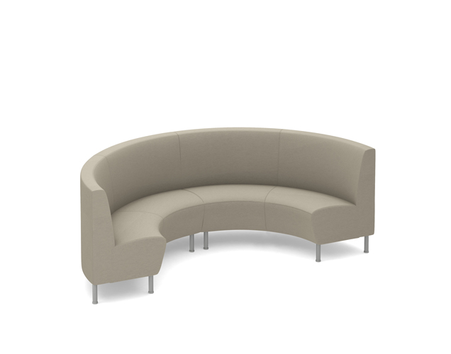 Curved booth seating