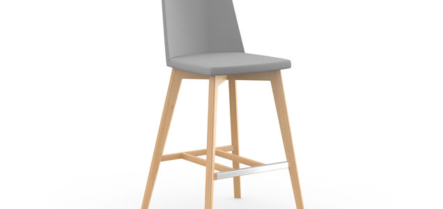 Etta Wood Stool with upholstery