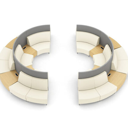 Gee Curved Lounge Seating with upholstered screen