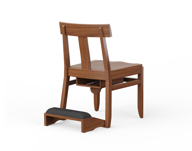 Wooden church chairs with kneelers