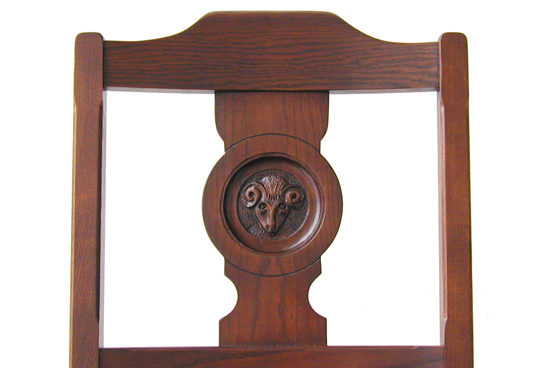 Custom engraving in wood chair