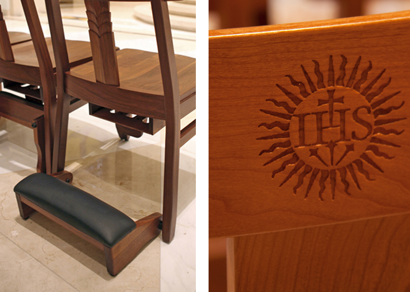 Custom designed chairs for cathedrals and churches