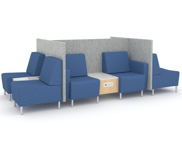 Modular lounge seating for airport terminals and club lounges