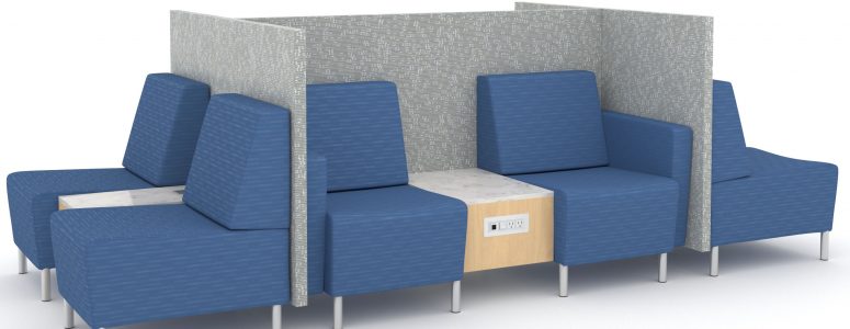 Modular lounge seating for airport terminals and club lounges
