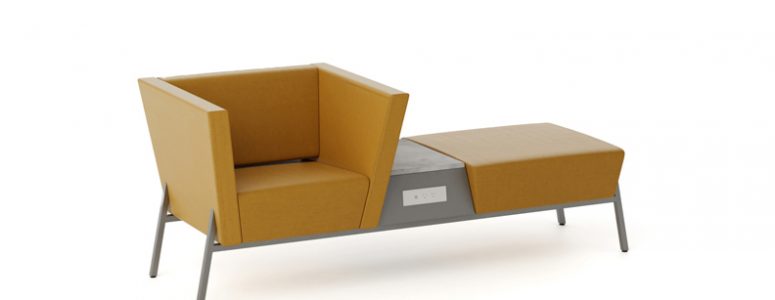 lounge, table, bench, on metal legs