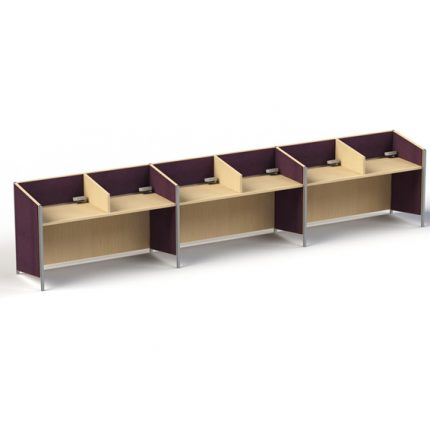 custom library carrel workstation with power access and side divider panels