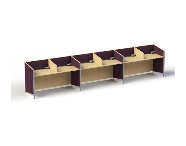 custom library carrel workstation with power access and side divider panels