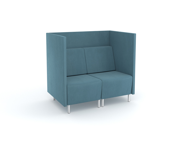 Lounge seating with privacy panels in green