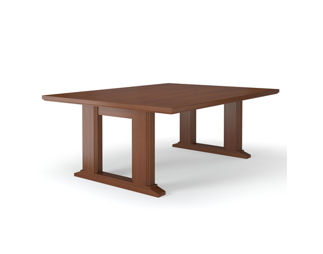 wood library table with trestle base