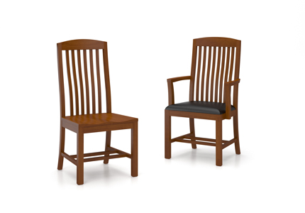 arts and crafts style armchair and wood pull up chair for courtrooms