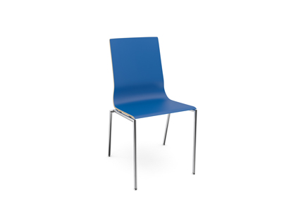 Blue laminate stacking chair