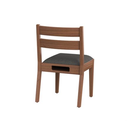 Wood stacking church chair with hymnal rack