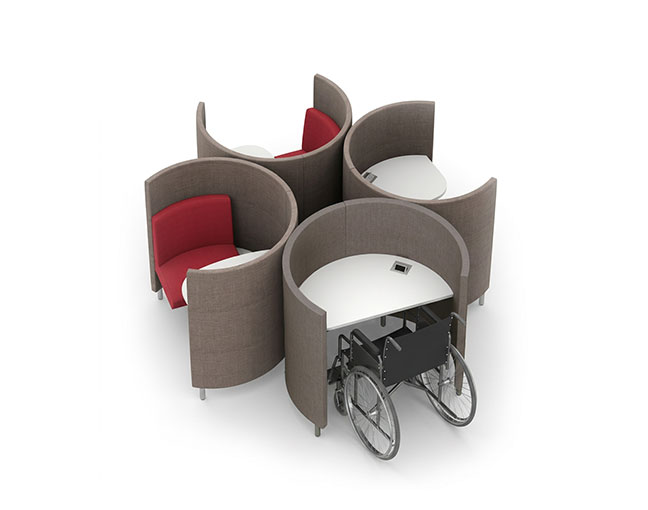 Wheelchair accessible study carrel