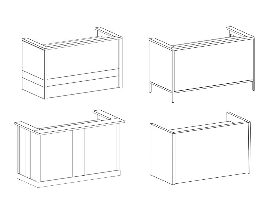Judges Benches Line Drawings