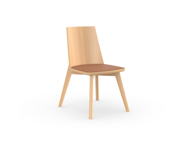 Modern wood side chair