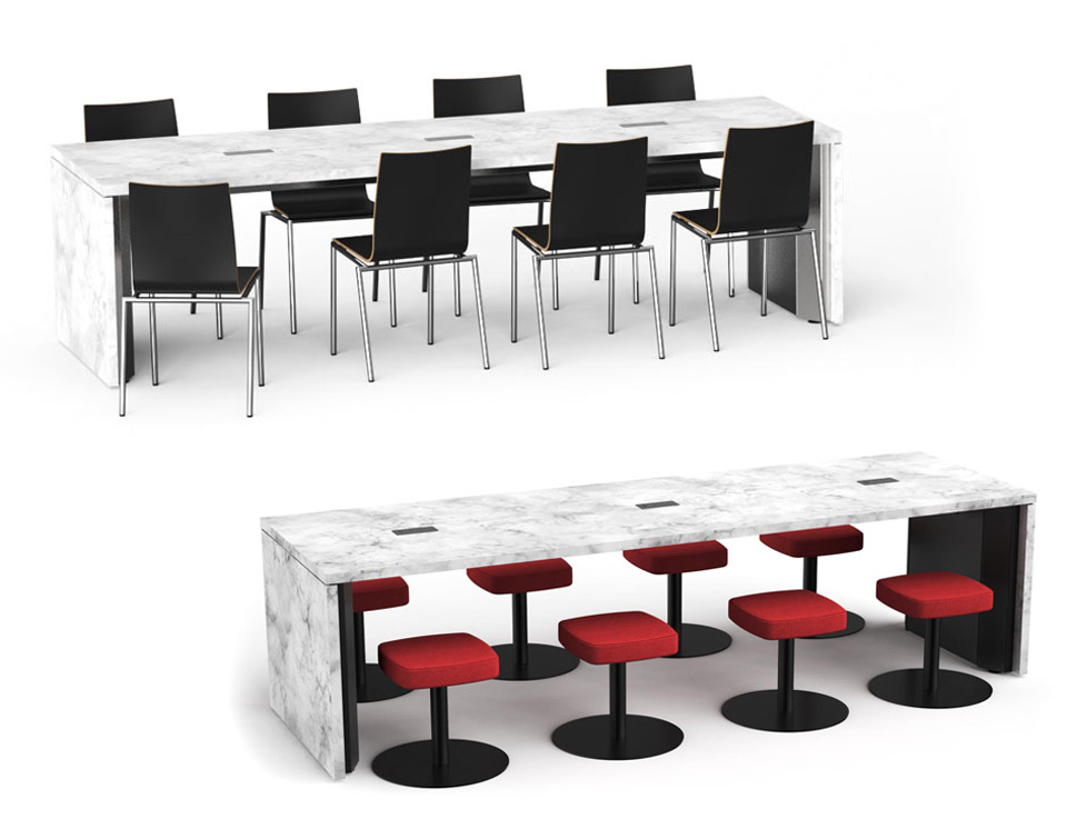 Community table with chairs or stools