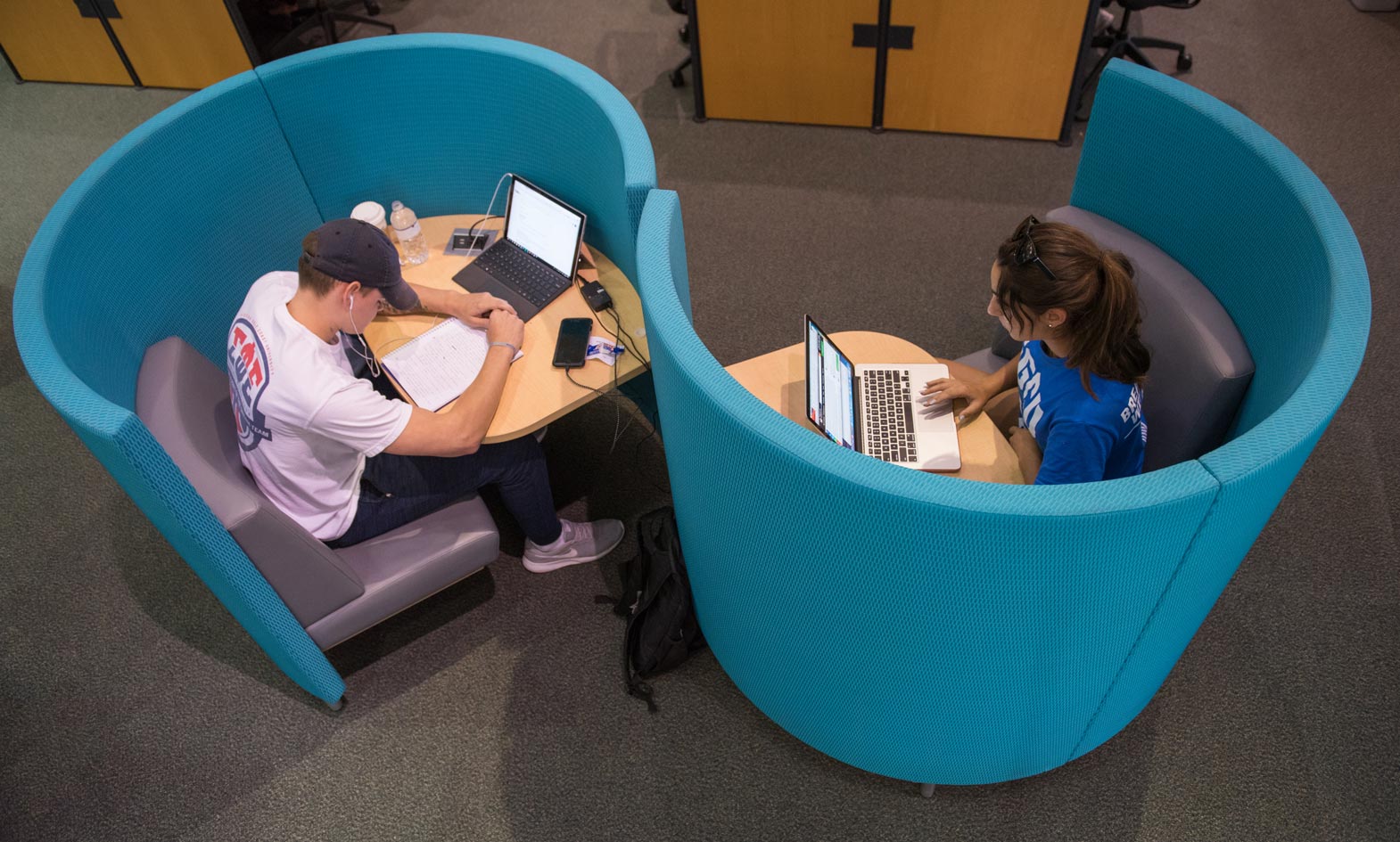 Study pod for two people in library