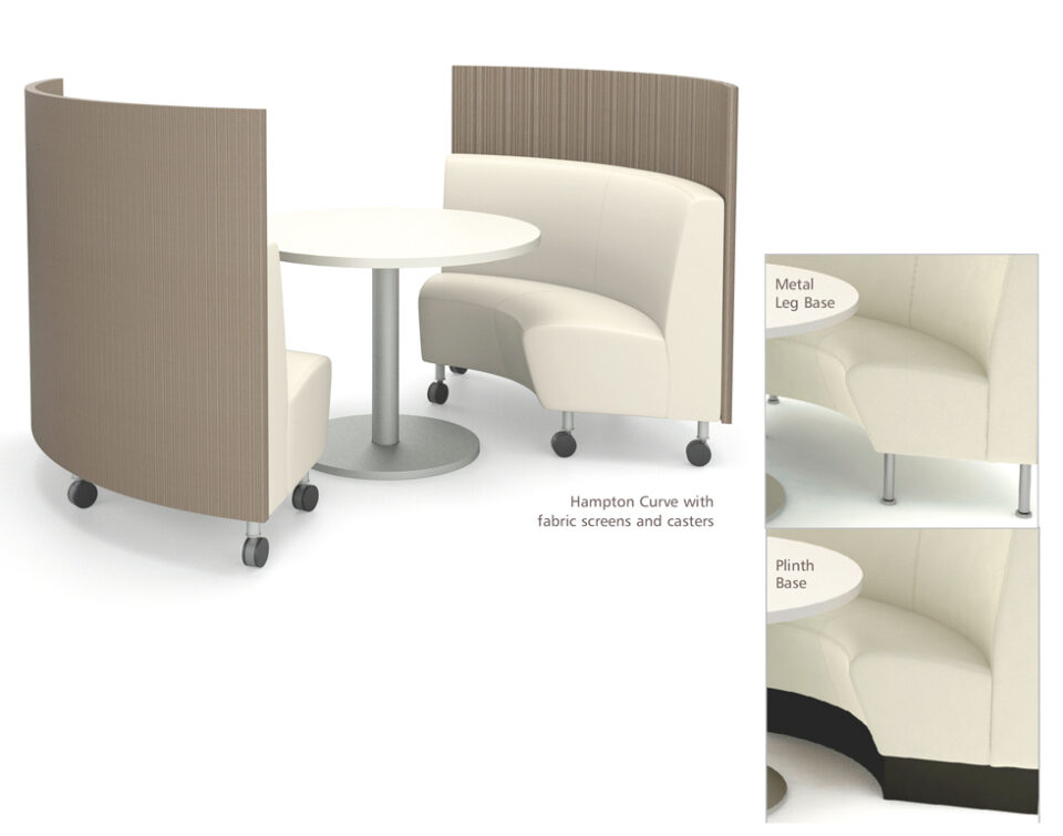plinth, casters or leg options for booths