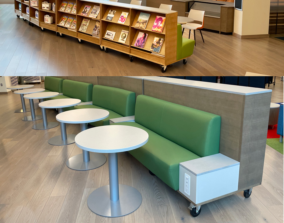 mobile furniture in public library
