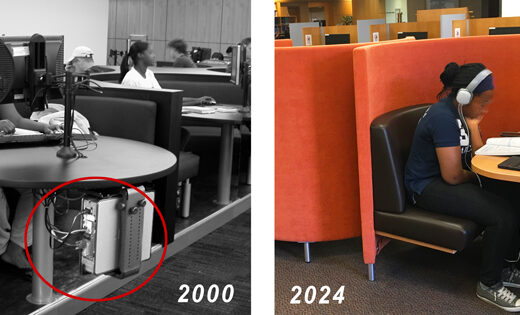 Library furniture then and now