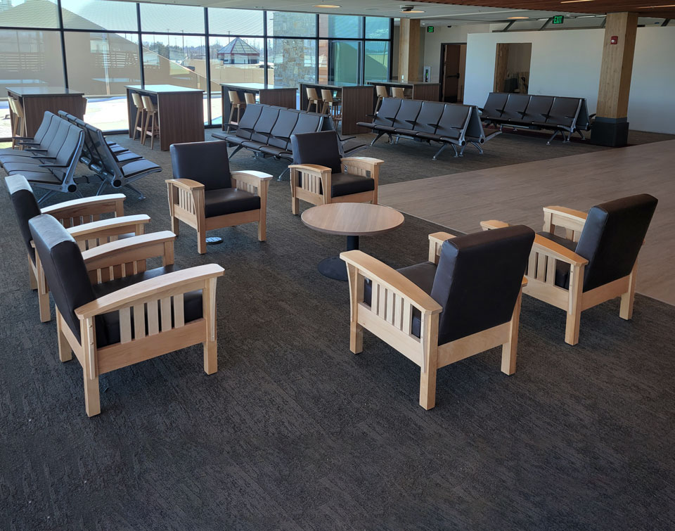 Arts and Crafts Style Lounge Chairs in Airport