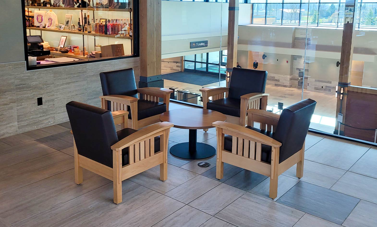 Glacier Park International Airport featuring airport furniture by agati