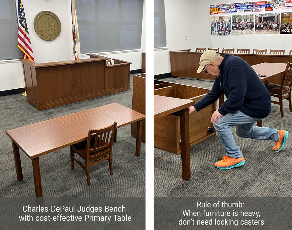 tips from courtroom furniture manufacturers showing furniture types