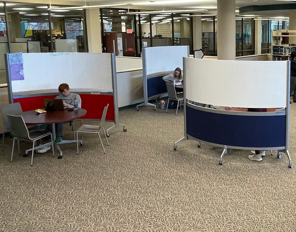 mobile whiteboards in student center