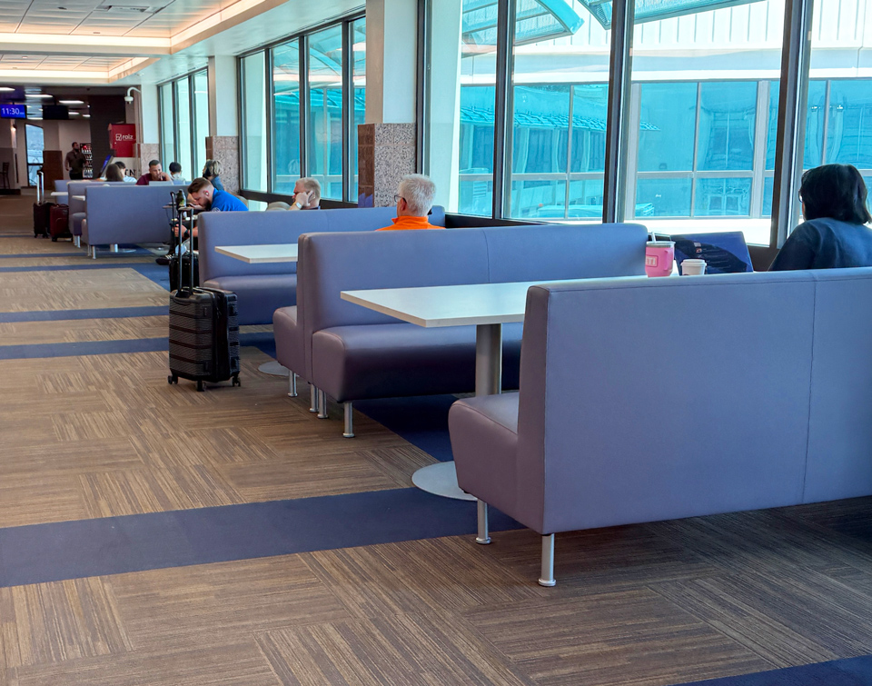 Booth seating provides family friendly dining at El Paso Airport