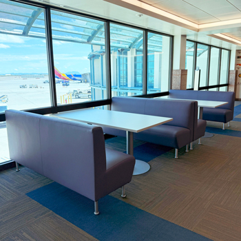Booth seating at El Paso Airport