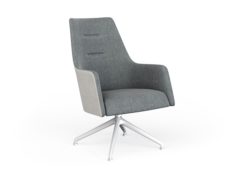 Modern High Back Lounge Chair with return swivel base