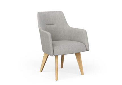Bucket-style Guest Armchair with wood legs