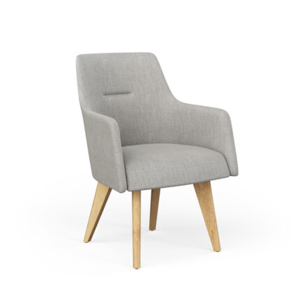 Bucket-style Guest Armchair with wood legs