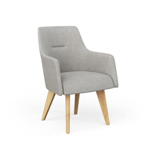 Bucket-style Guest Armchair with wood legs