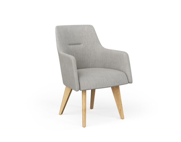 Bucket-style Guest Armchair with wood legs