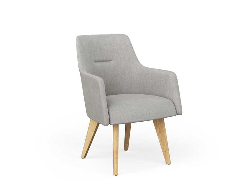 Bucket-style Guest Armchair with wood legs