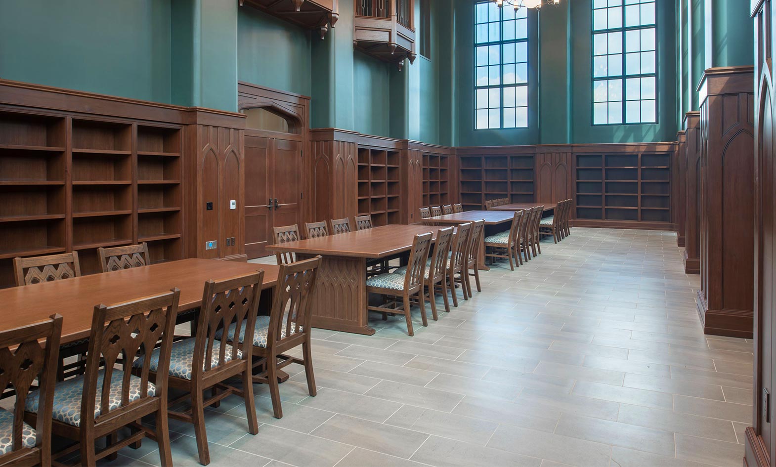Gothic style furniture in library