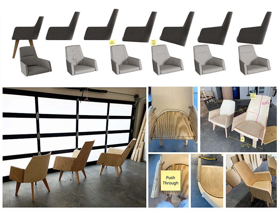 Various stages of designing Etta