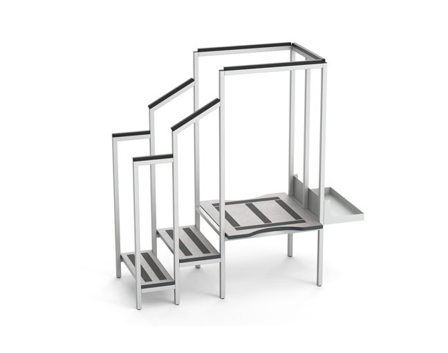 Vein stand with steps for patient exams